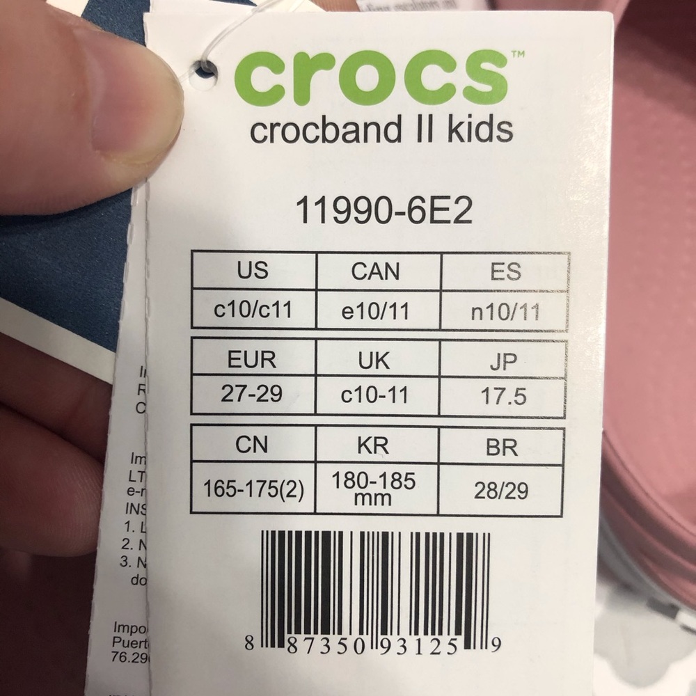 Girl’s Croc Pink Crocband II Shoes - Picture 6 of 10